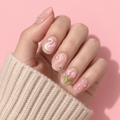 Petal Ballet – Pink Swan & Tulip Press-On Nails · Short Round